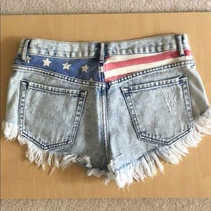Bullhead American Flag High Waisted Shorts